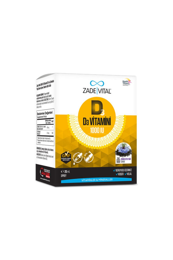 Zade Vital D3 Vitamini ve Çörek Otu Yağı 20 ml