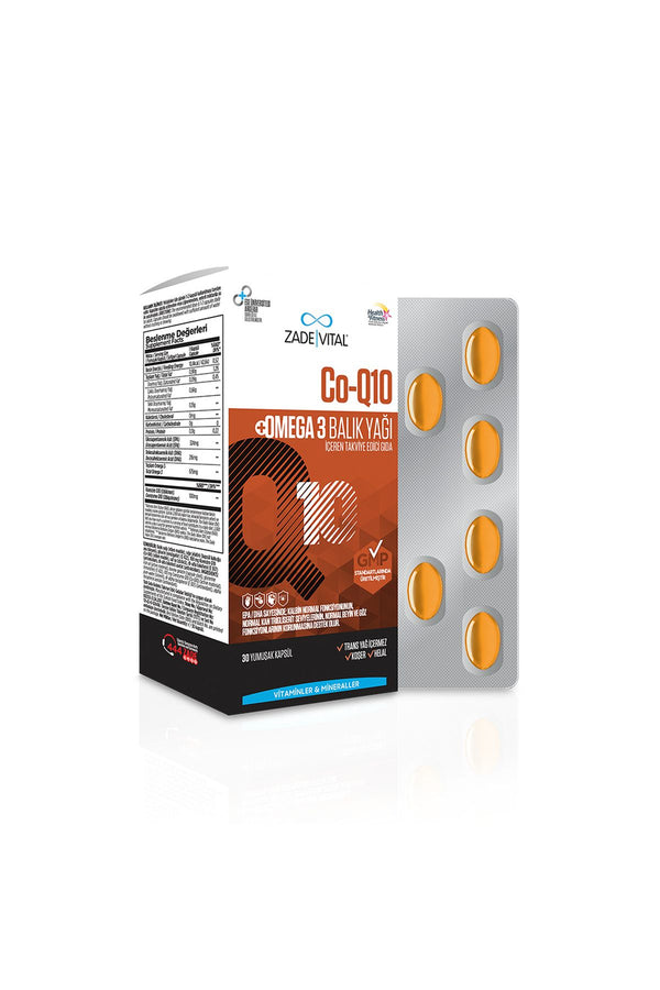 Zade Vital Koenzim Q-10 & Omega-3 Balık Yağı 30 Kapsül