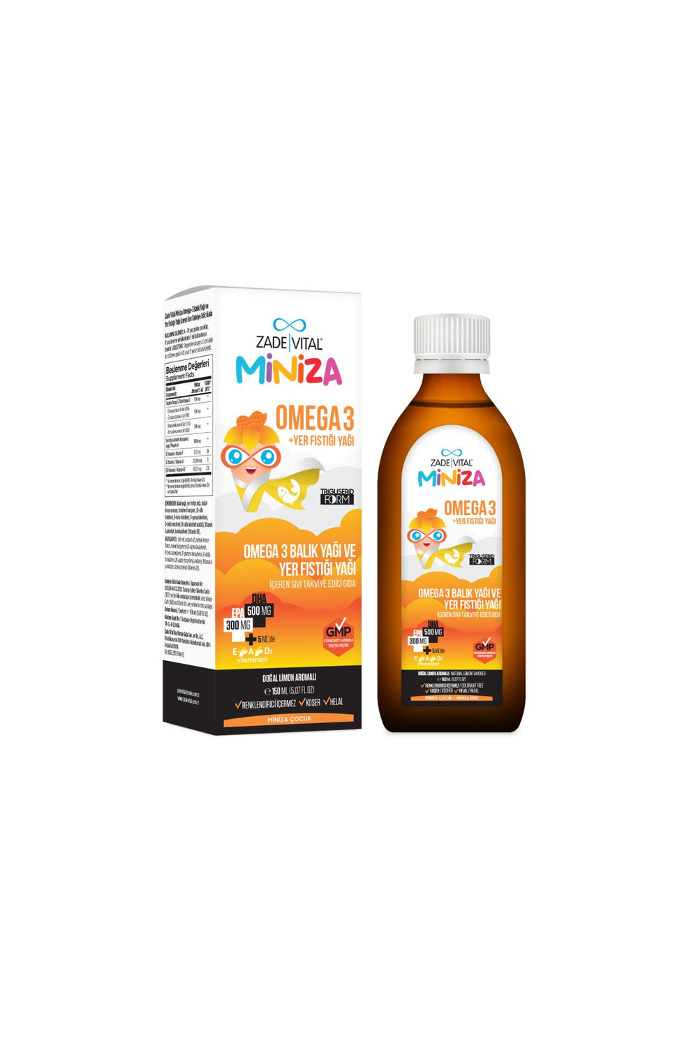 Zade Vital Miniza Omega-3 & Yer Fıstığı Yağı 150 ml