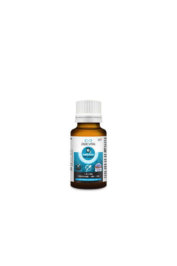 Zade Vital Vitamin D3 & K2 (MK-7) ve Keten Tohumu Yağı 20 ml
