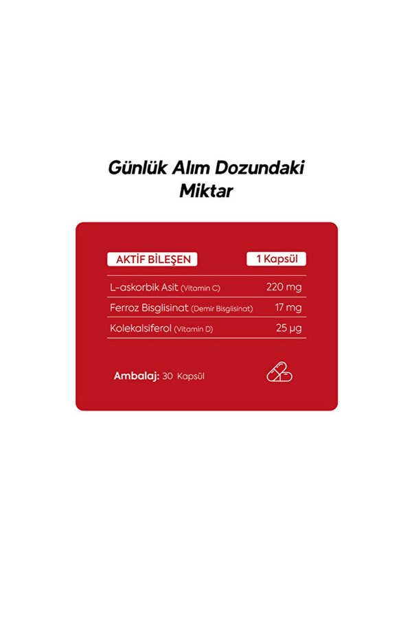 Dr.Henri Ferrocel Demir Bisglisinat 60 Kapsül