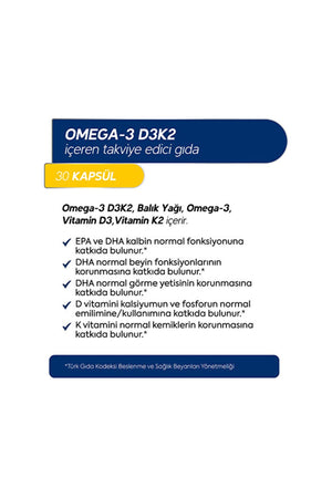 Dr.Henri Omega-3 D3 & K2 30 Kapsül