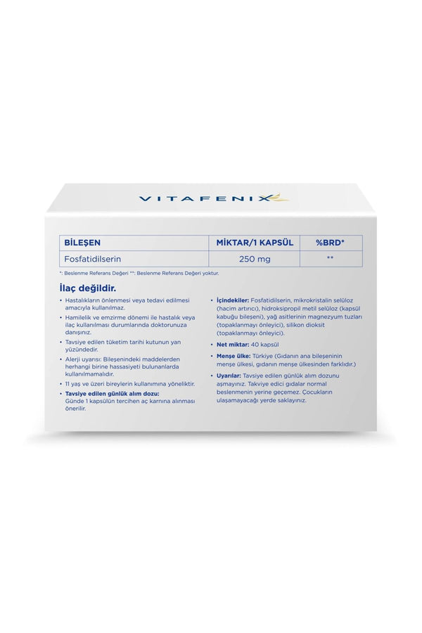 Vitafenix Fosfatidilserin 250 mg 40 Kapsül