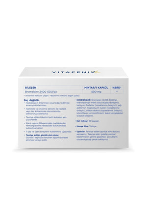Vitafenix Bromelain 500 mg 60 Kapsül