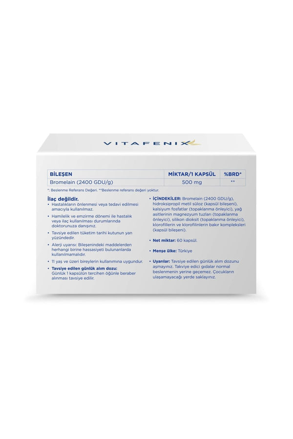 Vitafenix Bromelain 500 mg 60 Kapsül