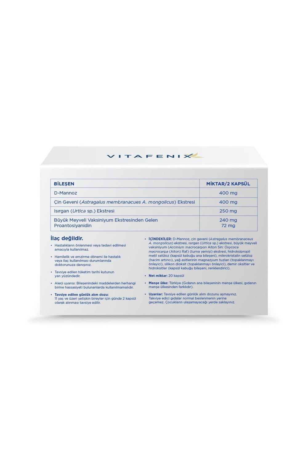 Vitafenix Cranberry 20 Kapsül