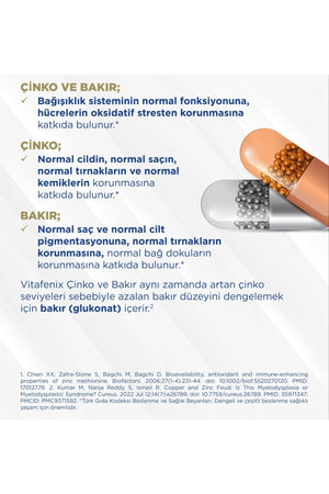 Vitafenix Çinko ve Bakır 30 Kapsül